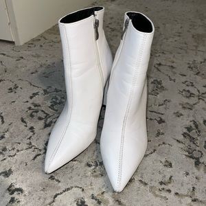 White wedge boots